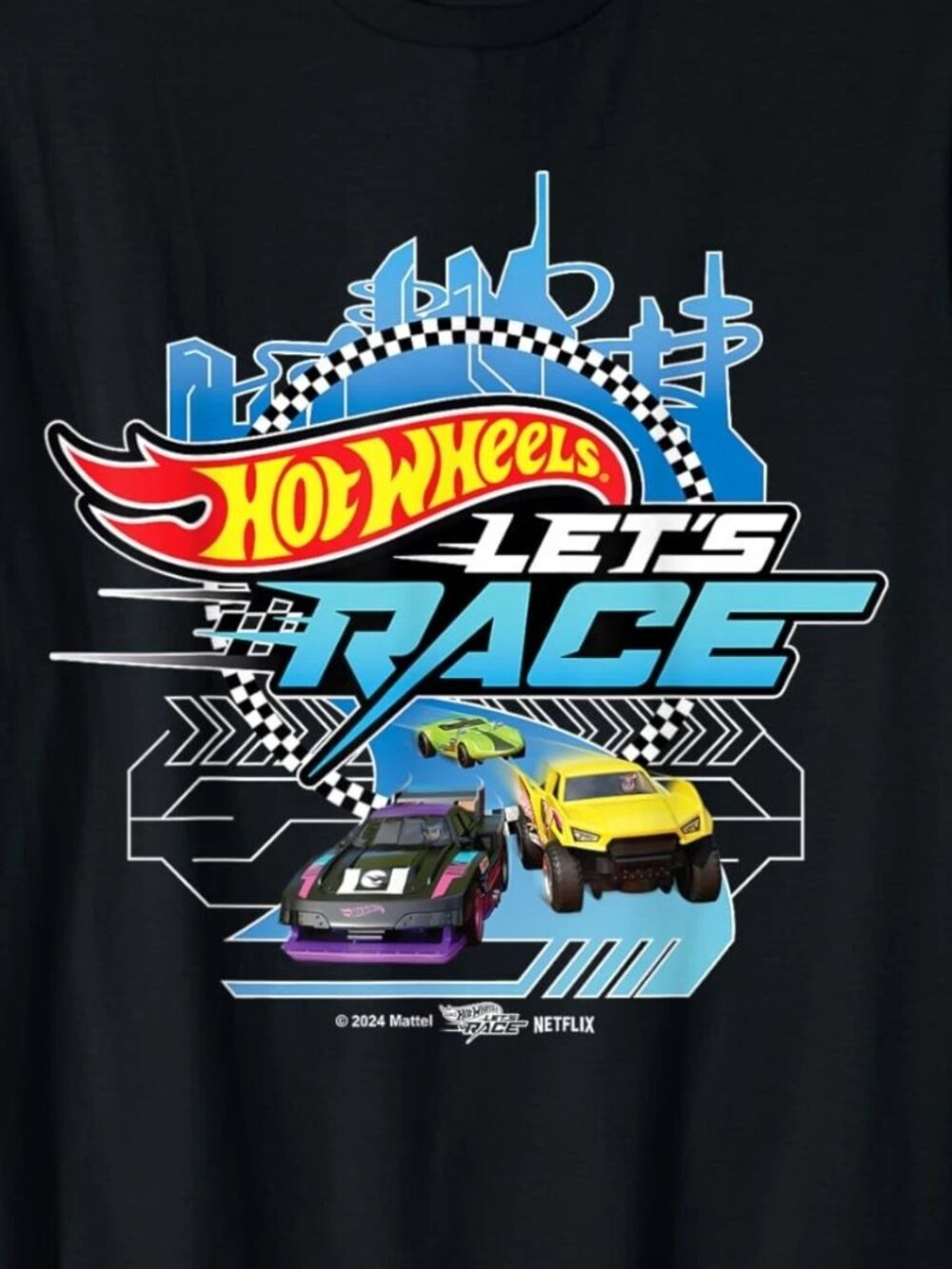 Let's Race Racing Car Cityscape T-Shirt 252 - Picture 2 of 5